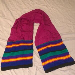 Colourful vintage Silk Striped Scarf